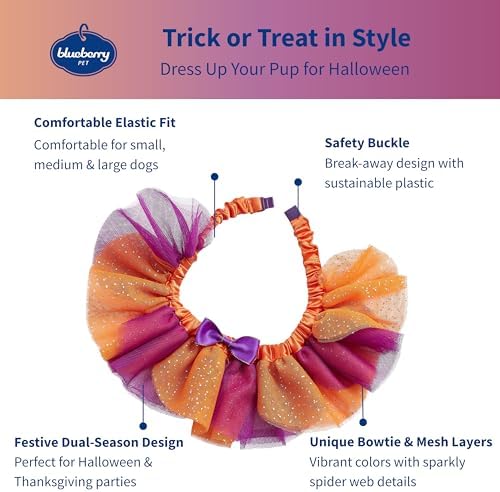 Blueberry Pet Halloween Party Adjustable Breakaway Costume Dog Collar in Warm Tone, X-Small