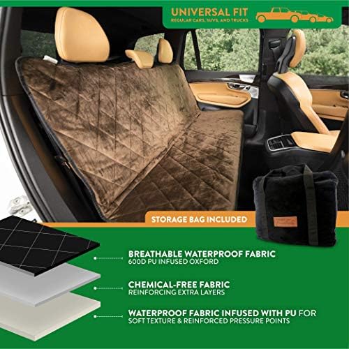 Plush Paws Velvet Rear Seat Protector - Regular Chocolate, No Hammock