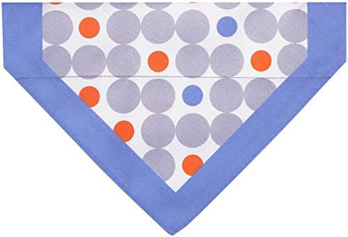 Blueberry Pet Unisex Polka Dots Chilling Summer Blue Cotton Blend Neckerchief Scarf Bandana Adjustable Dog Collar, Medium, Neck 14.5"-20"