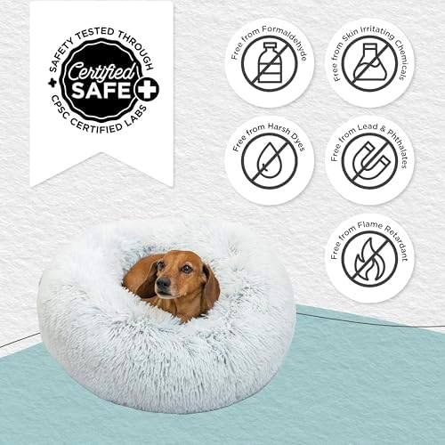 Best Friends by Sheri Original Calming Donut Dog Bed, Frost Gray, Large 36"