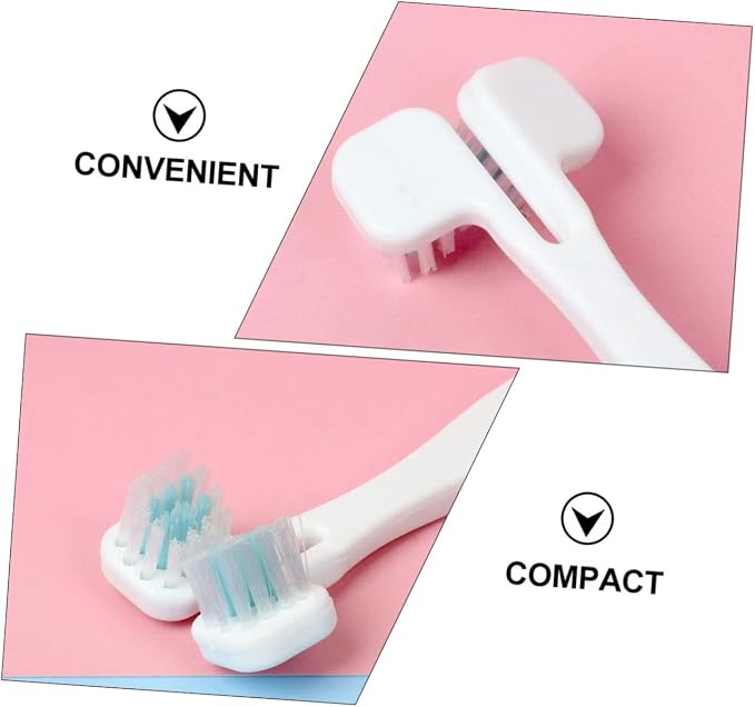 8pcs Household Pet Toothbrush Double Bristle Heads for Comfortable Dog and Cat Oral Care Soft Brush Heads for Deep Pets Teeth