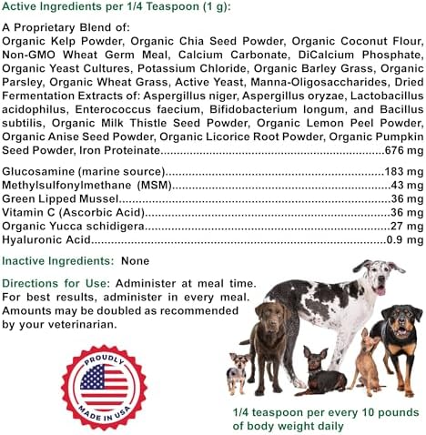 Dogzymes Phyto Flex - Glucosamine, Chondroitin, MSM and Hyaluronic Acid… (8 Ounce)