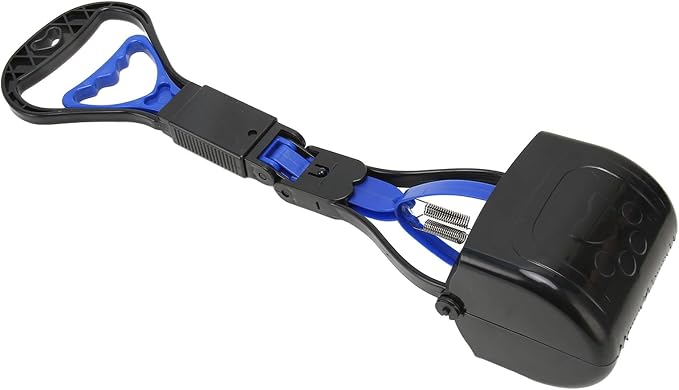 Dog Pooper Scooper, Poop Scooper for Dogs, Collapsible Dog Poop Scoop Outdoor Multipurpose Long Handle Pet Poop Spoon Poop Scooper for Dogs for Medium & Large Pet Poop, Grass and Gravel Pick Up(Blue)