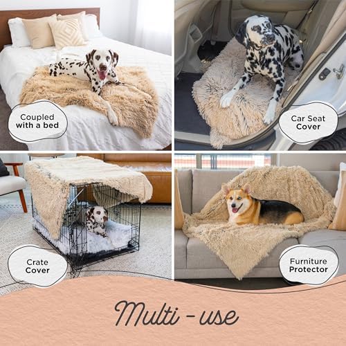 Best Friends by Sheri Dog Blanket, Shag Faux Fur, Taupe, 30" x 40"