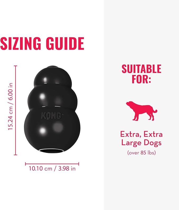 KONG Extreme Dog Toy, Durable Natural Rubber Chew, for XX-Large Dogs | Treat-Filling Chew & Fetch Toy with Erratic Bounce, Made from KONG's Most Durable Natural Rubber for Power Chewers