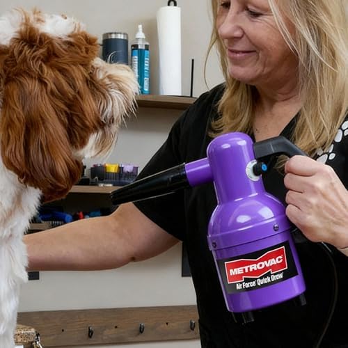 METROVAC Quick Draw Cosmic Purple Dog Dryer | Portable Pet Dryer & Dog Blow Dryer | 1.3 HP Variable Speed USA