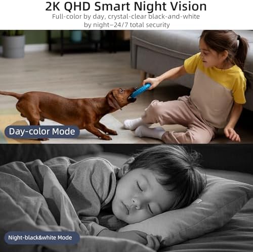 Rraycom 4Pack Indoor Wired Security Camera, Baby & Pet Monitor,2.5K Video