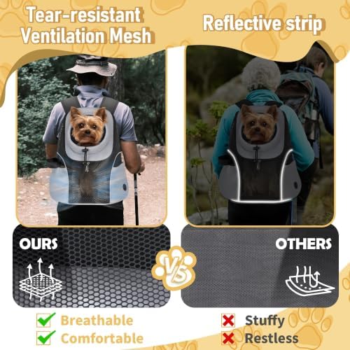 WOYYHO Pet Dog Carrier Backpack, Ventilated Mesh