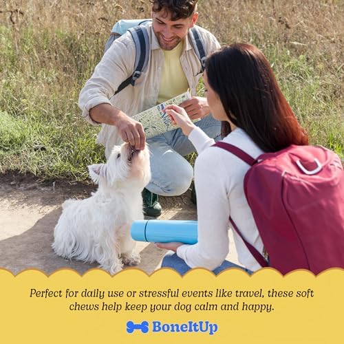 BoneItUp Pet Calming Chews for Dogs, Chamomile, L-Tryptophan, 90-Pack, 90 Ct