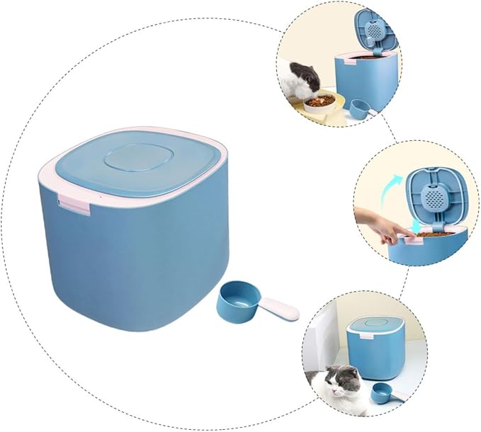 balacoo Sealed Pet Food Container Airtight Storage Case for Cat Dog Food Material Moisture, Blue