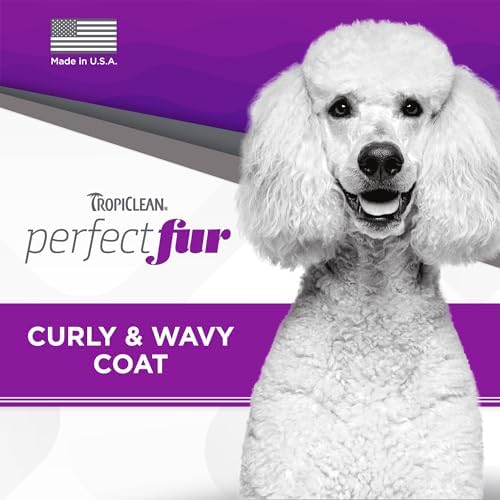 TropiClean Perfect Fur Dog Detangling Shampoo for Curly Coats, 16oz. | For Doodles, Poodles & Curly/Wavy Coat Breeds | Natural Moisturizing Formula | Puppy Safe