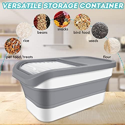 Pet Food Storage Containers, 13 lb, small gray