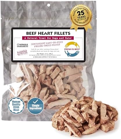 Fresh Is Best Beef Heart Fillets Freeze Dried Dog Treats for Cats & Dogs