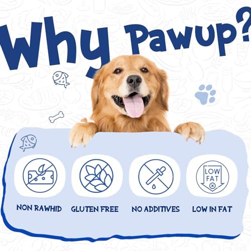 PAWUP Dog Treats Cod Skin Rolls, Fish Treat for Dogs, 8 oz (30-35 Count)