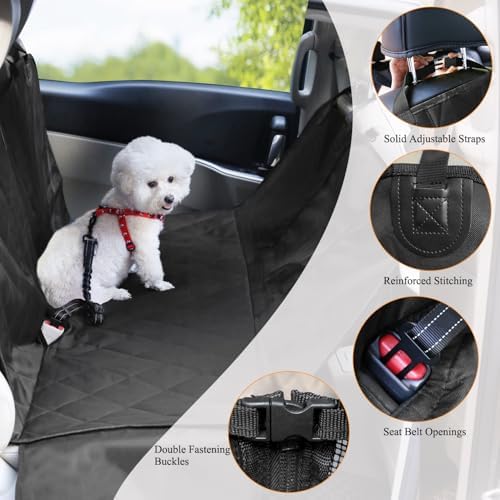 VIVAGLORY Dog Seat Cover Hammock - Black, Large