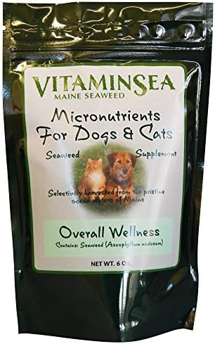 VITAMINSEA Micronutrients for Dogs & Cats | Dried Norwegian Kelp Seaweed Supplement | All Natural Food Additives | Rich in Vitamins, Minerals & Amino Acids | Rockweed Flakes for Overall Health | 6 oz