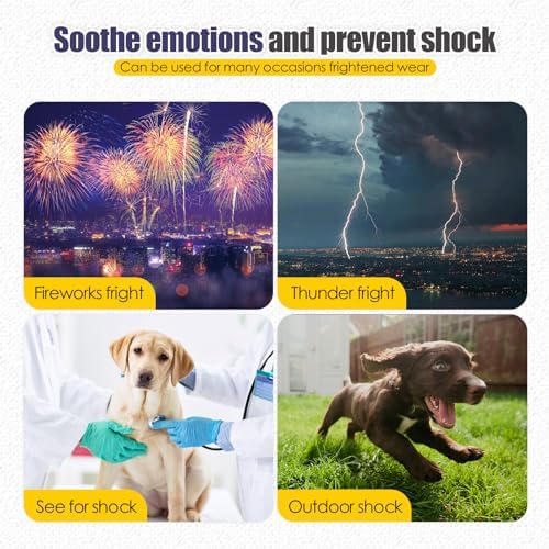 Dog Anxiety Vest,Pet Calming Hoodie Breathable Dog Anti-Anxiety Jacket for Thunder Fireworks and Separation,Blue L
