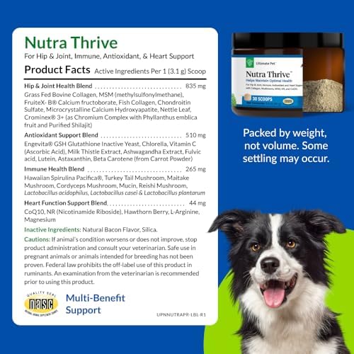 Ultimate Pet Nutrition Nutra Thrive Canine Multivitamin Powder, Pack of 3