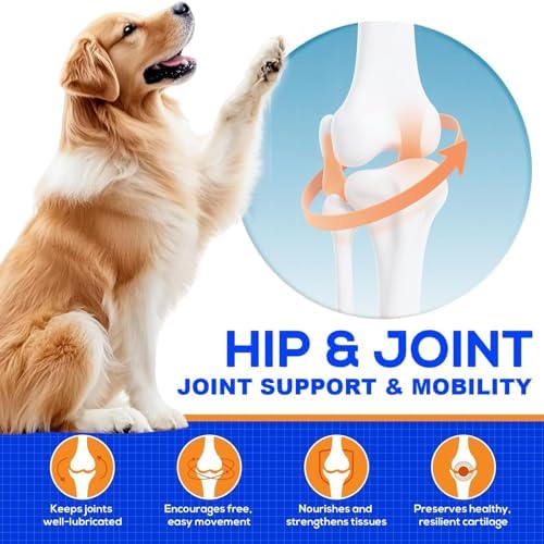 Dog Joint & Hip Support Supplement – Glucosamine, MSM & Chondroitin Tablets for Joint Pain Relief, Mobility & Cartilage Health, Duck Flavor, 90 Count