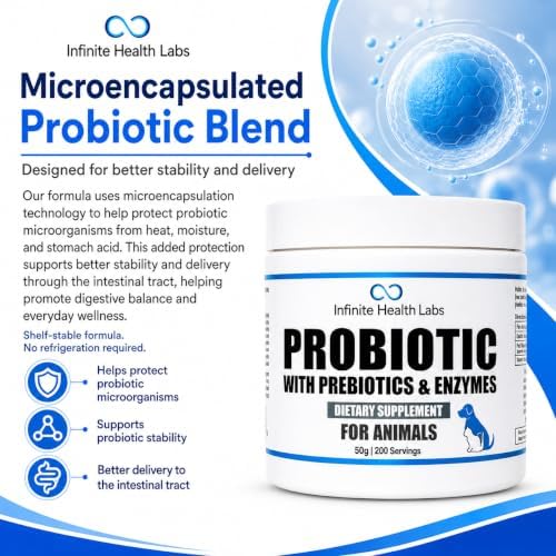 Probiotic Powder for Dogs & Cats with Prebiotics & Digestive Enzymes, 50 g