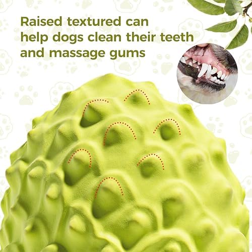 MewaJump Dog Chew Toys, Rubber Dog Toys Squeaky Toys for Aggressive Chewers