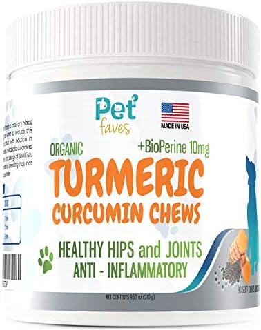 Natural Dog Hip & Joint Supplement for Dogs Arthritis Pain Relief. Turmeric Curcumin with Black Pepper for Anti Inflammatory. Tumeric MSM Glucosamine Chondroitin for Dogs Healthy Joints - 90 Chews