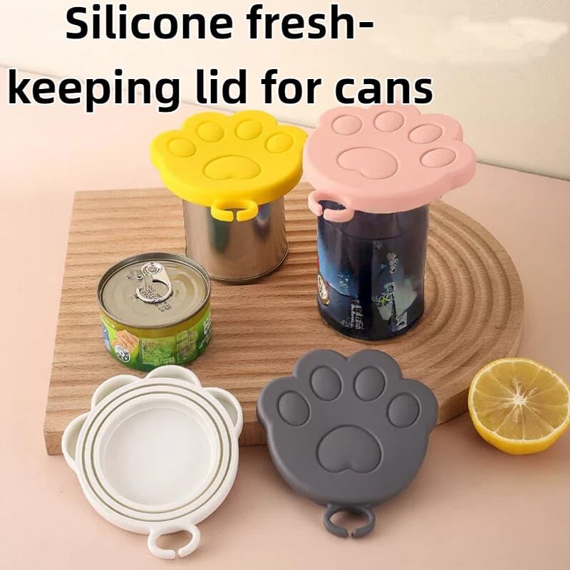 Silicone Pet Food Can Lids, Airtight Cat Food Can Covers for Wet (PINK)
