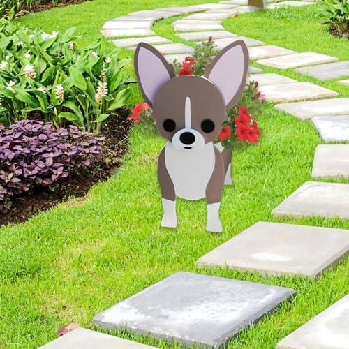 Chihuahua Dog Planter Pots, Animal Shaped Flower Pot
