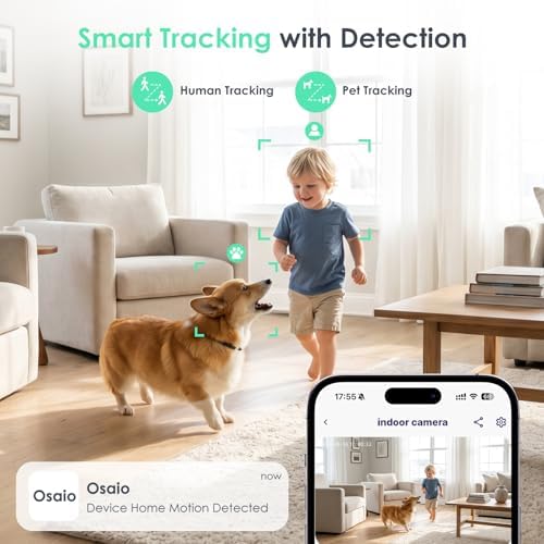 YOTON 2K Indoor Camera, 5G Wi-Fi Baby Monitor Pet Camera w/Motion Tracking