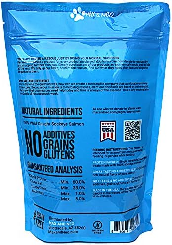 Max and Neo Freeze-Dried Wild Sockeye Salmon Dog Treats - Single Ingredient