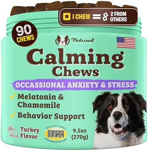 Natural Dog Company Calming Chews for Dogs, Chamomile, Valerian