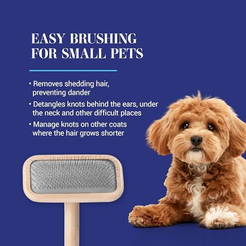 Chris Christensen Mark II Slicker Brush for Dogs, Small, Stainless Steel, Brown