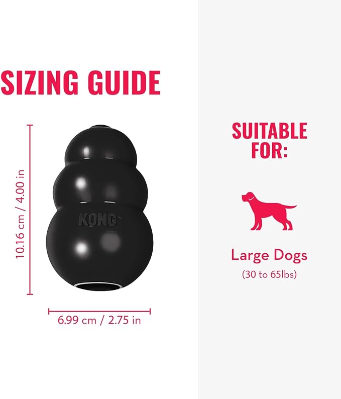 KONG Extreme Dog Toy - Fetch & Chew Toy - Treat-Filling Capabilities & Erratic Bounce for Extended Play Time Most Durable Natural Rubber Material - for Power Chewers - for Large Dogs (Pack of 3)