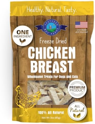 Shepherd Boy Farms Freeze Dried Chicken Breast for Dogs and Cats, 3oz