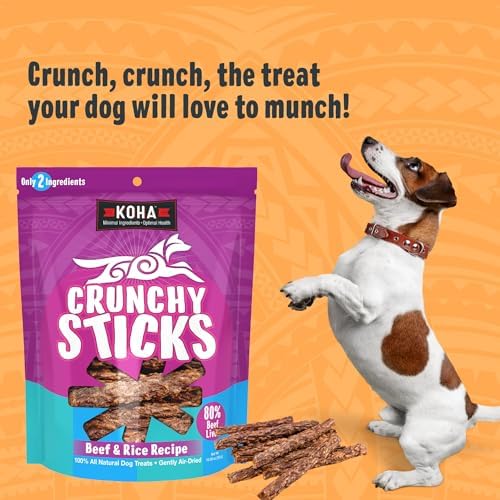 KOHA Crunchy Sticks Dog Treats Variety 2-Pack, Two Ingredients
