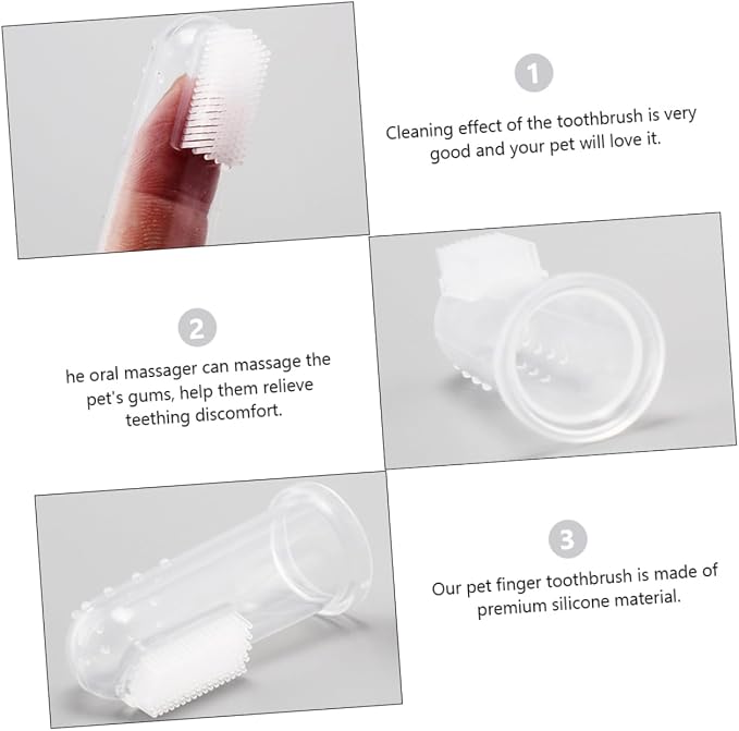60pcs Silicone Finger Toothbrushes for Pets Dual-Sided Dog Cat Teeth Cleaning Tools Massage Bumps for Oral Health and for Dogs Cats and Animals