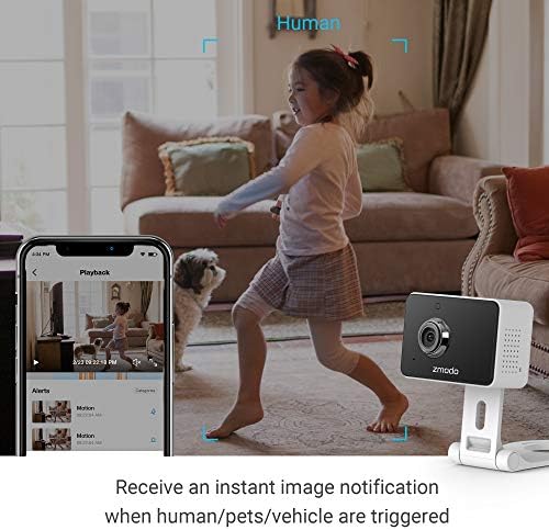 Zmodo 1080p Mini WiFi Pet Camera Two-Way Audio Smart Home Camera with Night Vision, Compatible with Alexa & the Google Assistant (2 Pack)