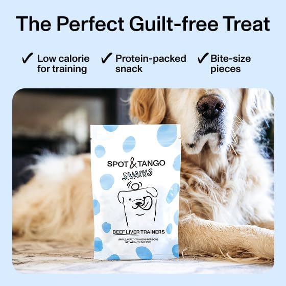 Spot & Tango Beef Liver Dog Training Treats - 100% Beef Liver, Freeze-Dried Dog Snack - Grain & Gluten-Free - for Small, Medium, and Large Dogs - for Puppies Through Seniors