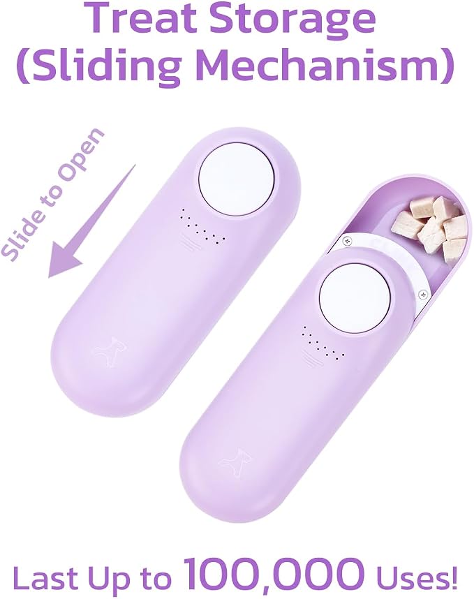 Clink Design Dog Training Clicker with Treat Storage, Purple