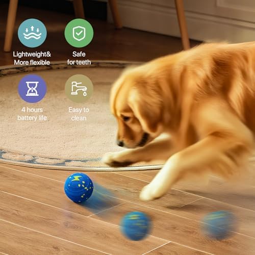 Interactive Dog Toys Automatic Bouncing Dog Ball for Small & Large Dogs | E-TPU Material, IPX7 Waterproof, 3 Play Modes, Keeps Dogs Busy, Anti Boredom Play, Moving Ball, Rechargeable, Indoor Exercise