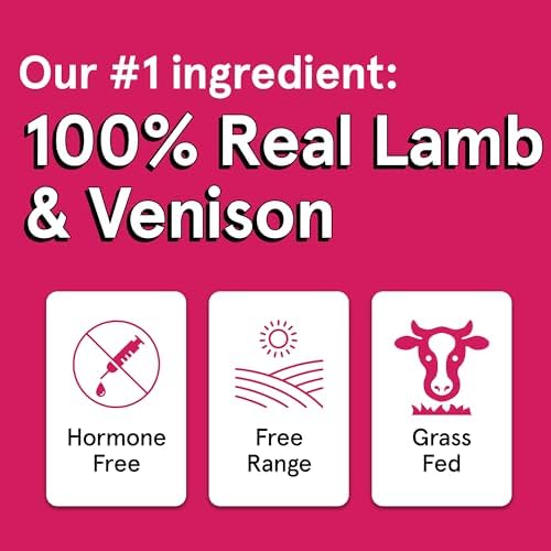 Real Meat Dog Treats - 12oz Bag of Bite-Sized Air-Dried Lamb & Venison Jerky for Dogs - Grain-Free Jerky Dog Treats With 95% Quality, Free-Range, Grass Fed Lamb & Venison - All-Natural Dog Treats