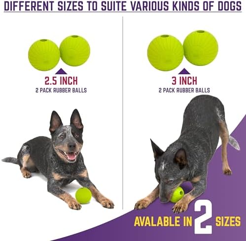 Chew King by Mammoth Supreme Rubber Dog Fetch Balls (8-Pack), Durable 3” Natural Rubber Balls with Safety Air Vent, High Bounce Fetch Toys for Aggressive Chewers, Launcher Compatible - Yellow