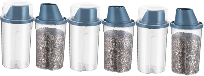 MERRYHAPY 6pcs Dog Food Storage Container Airtight Pet Food Holder for Cats and Dogs, 6-Pack, Bluex3pcs