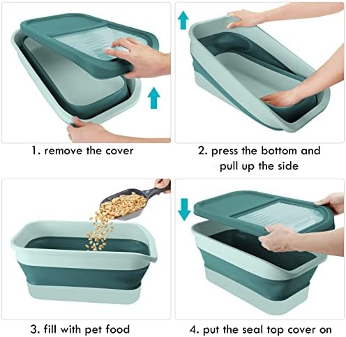 Pet Food Storage Containers, 13lb, Green