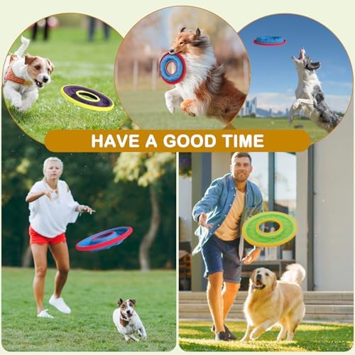 Dog Flying Disc, 9" Dog Flyer Toys for Medium/Large Dogs, Durable Nylon Fetch Toy for Easy Catch, Floats in Water & Safe on Teeth (Green)