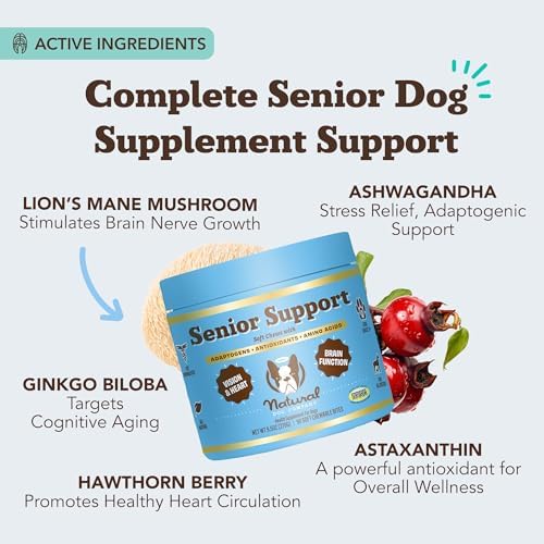 Natural Dog Company Senior Dog Bundle – Omega 3 Fish Oil Liquid 16oz & Senior Wellness Chews 90ct – Support Mobility, Brain, Heart & Eye Health with Turmeric, Salmon, Lion’s Mane & Omega-3s