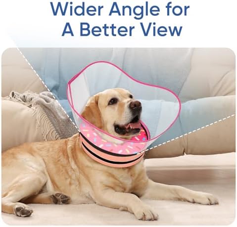 Supet Raised Sponge Dog Cone Collar Alternative After Surgery, Soft Dog Cone for Small Medium Large Dogs to Stop Licking, Pet Neck Donut Collar After Surgery