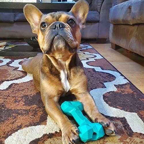 | Modern Dog Chew Toy | Almost Indestructible Dog Toys for Aggressive Chewers | Tough + Durable + Strong Natural Rubber Bone Toy for Small + Large Dogs + Puppy Teething | Boredom Chews