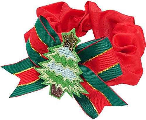 Blueberry Pet Festival Fever Christmas Tree Dog Collar Cover – Holiday Decorative Accessory Fits Small, Medium & Large Dog Collars