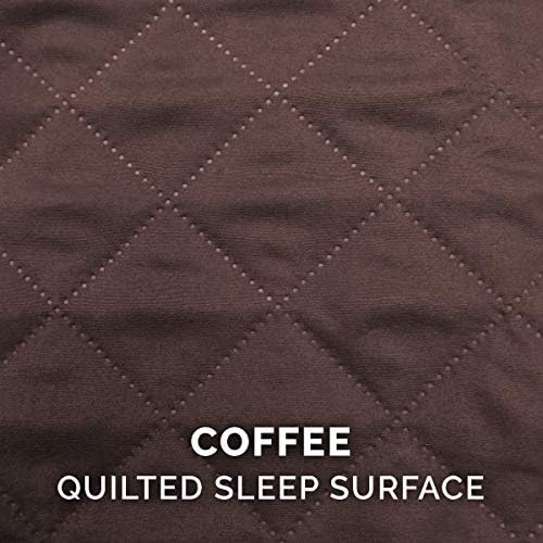 Furhaven Memory Foam Dog Bed for Medium/Small Dogs w/ Removable Bolsters & Washable Cover, For Dogs Up to 35 lbs - Quilted Sofa - Coffee, Medium
